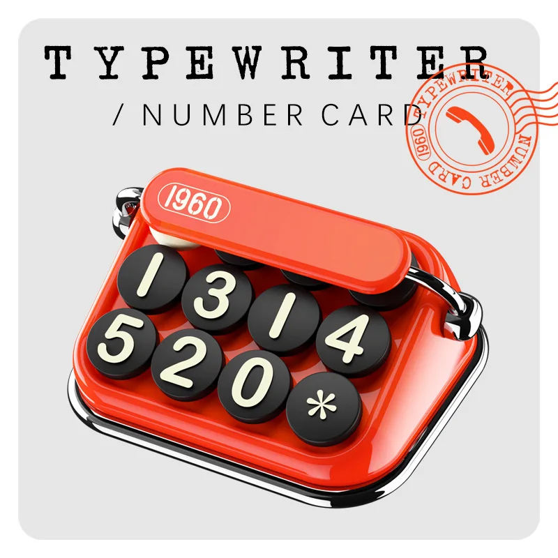 Typewriter style Temporary Parking Card License Plate Temporary Stop Sign Phone Number Plate Hidden Car Interior Accessories