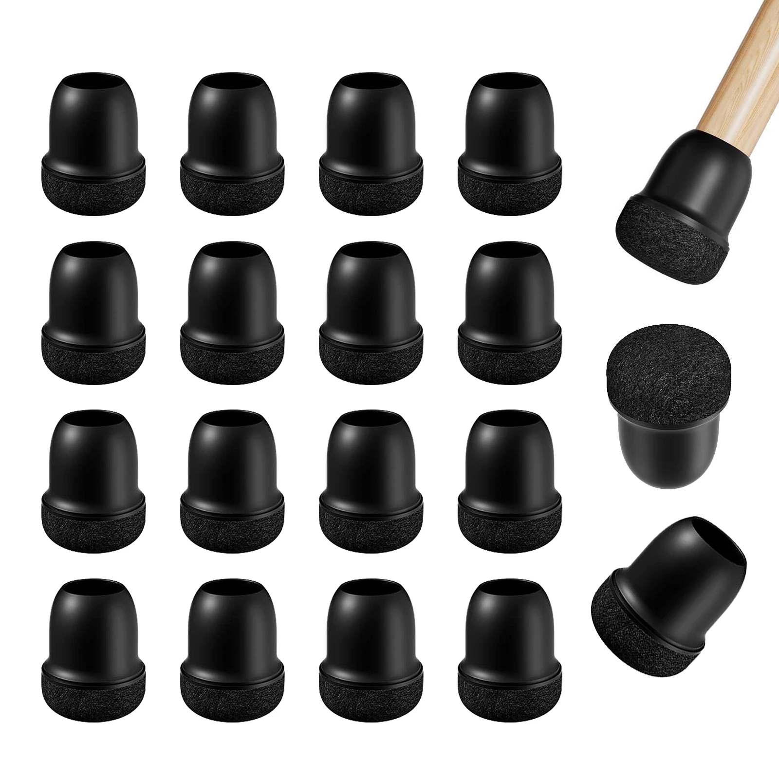 

16PCS Black Chair Leg Floor Protectors Silicone Chair Leg Covers 360°Wrapped Felt Bottom to Prevent Scratch for Hardwood Floors