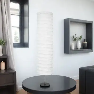 

Stylish Foldable Floor Lamp Shade European Design Paper Light Cover for Bedroom Living Room Hotel Decor White