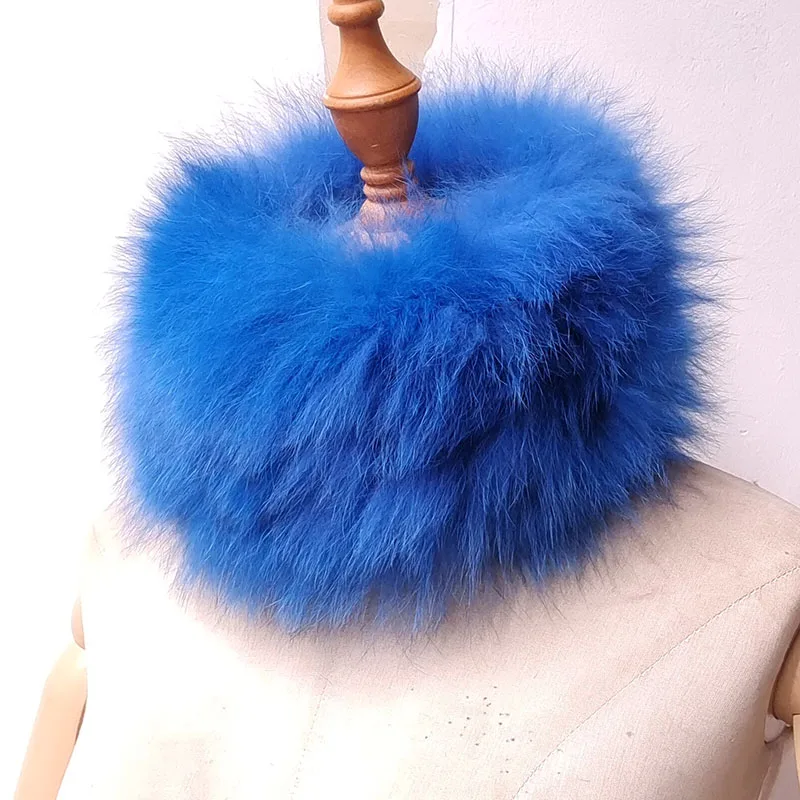 

2025 Winter Women Real Fox Fur Headband Hot sale Warm Fur Neck Warmer High Quality Knitted Natural Fluffy Ring Scarf Female