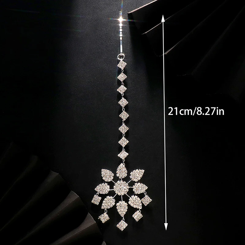 Indian Bridal Zircon Forehead Chain Headband Boho Wedding Decorative Headpiece Flower Crystal Hair Chain Jewelry Women Headwear