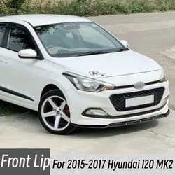 For 2015-2017 Hyundai I20 MK2 ABS Plastic Car Front Bumper Splitter Lip Chin Spoiler Body Kit Protector Guard Exterior Accessori