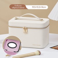 with Lights and Mirror LED Cosmetic Case Large Capacity Adjustable Brightness Makeup Bag Waterproof Luxury Train Case Travel