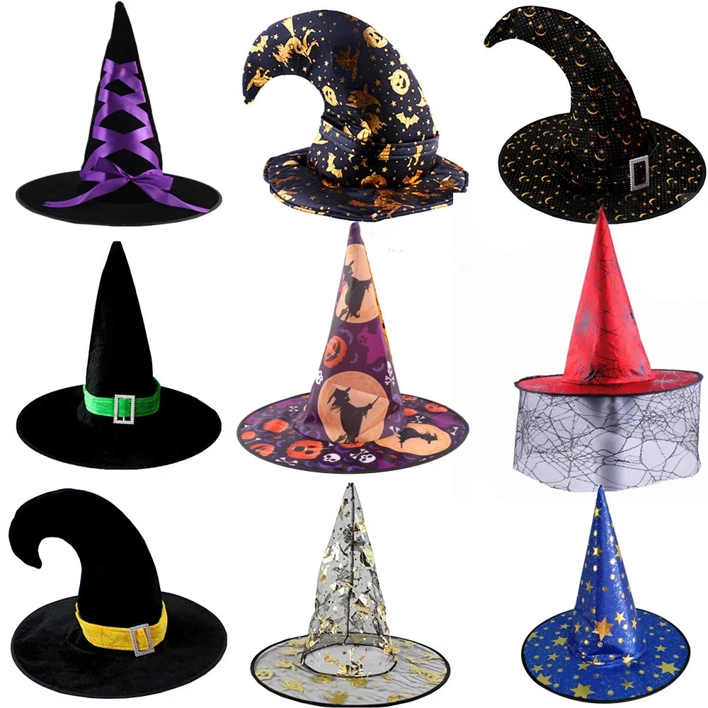 Witch Hats Masquerade Ribbon Wizard Hat Party  Caps  Costume Accessories Halloween  Fancy Dress Head Wear Easter