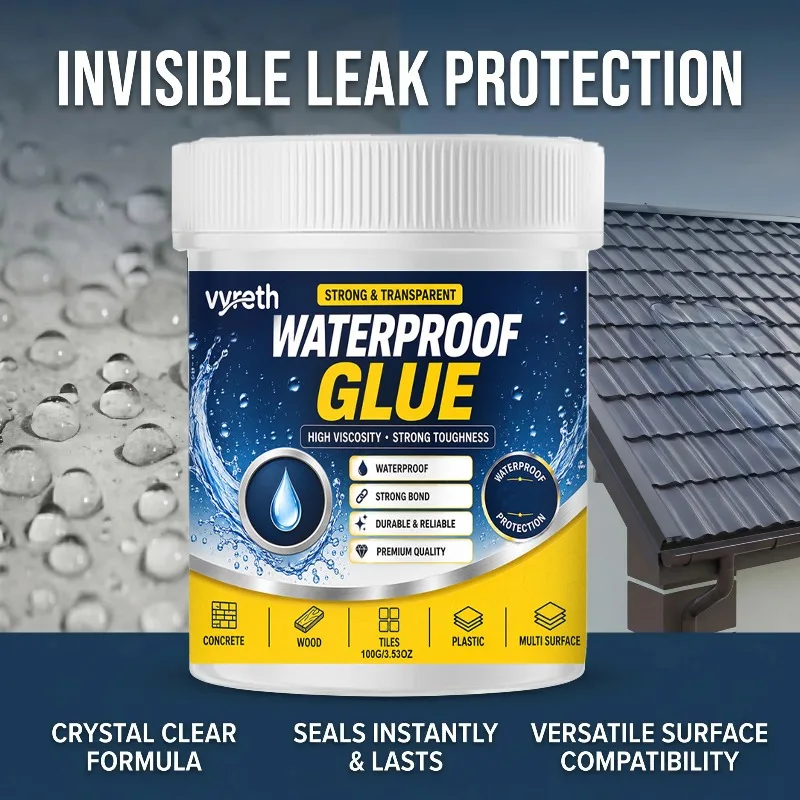 Crystal Clear Waterproof Sealant Invisible Transparent Adhesive Anti-Leak Liquid Coating for Concrete Wood Stucco Roof