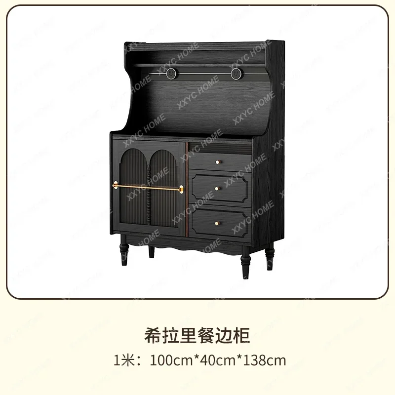

YDXretro solid wood dining side cabinet integrated against the wall living room kitchen storage cabinet tea side cabinet