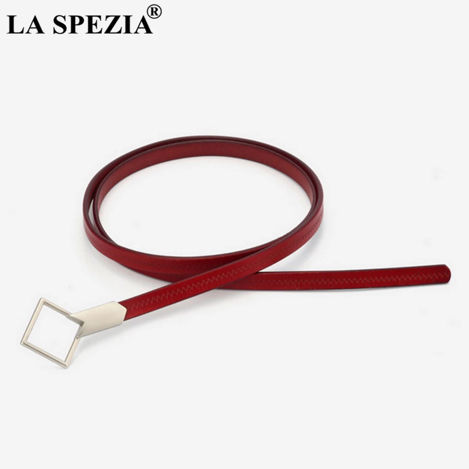 LA SPEZIA – ceinture fine en cuir de vachette véritable pour femme, avec nœud gris, à LA mode, solide, pour robe