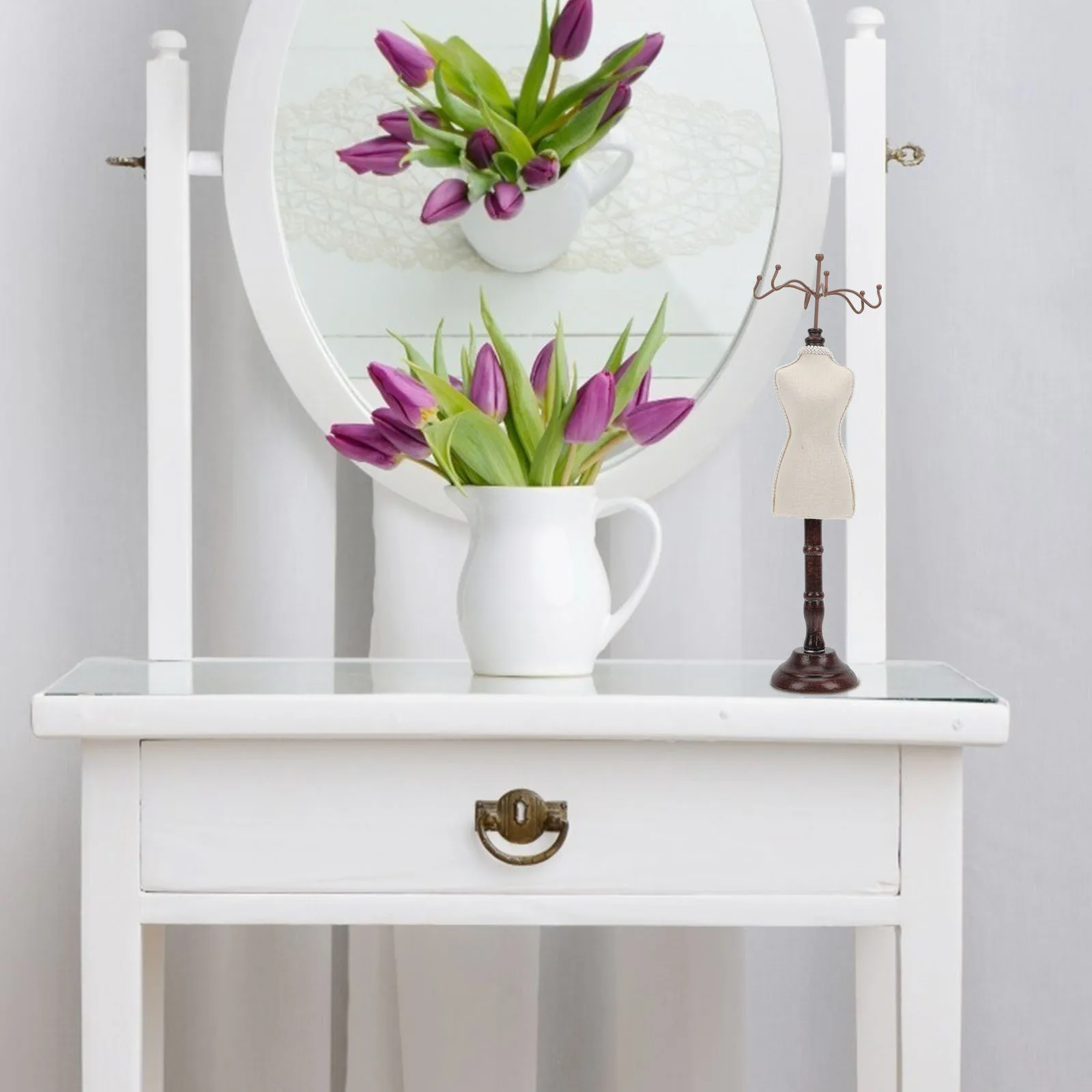 

Jewelry Rack Stand Decorative Desktop Model Shaped Jewelry Stand Holder Vintage Iron Display Organize Accessories