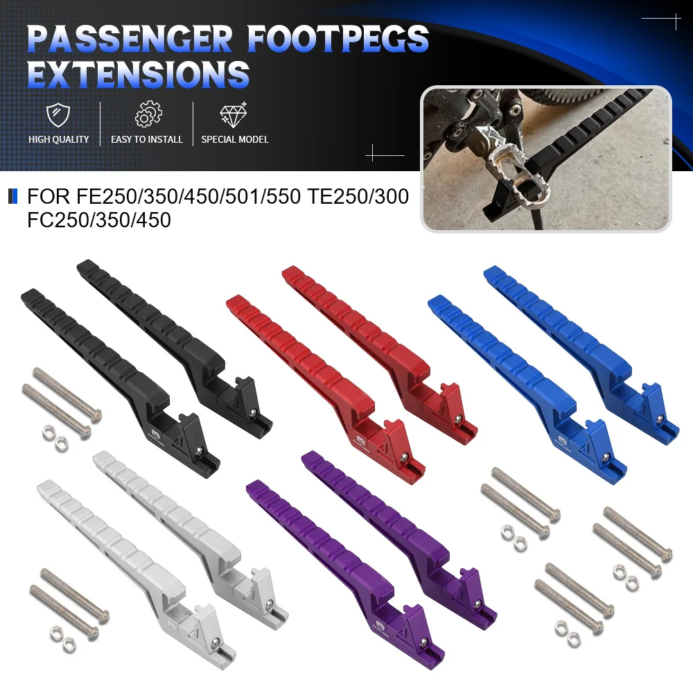 

For Husqvarna FE250/350/450/501/550 TE250/300 FC250/350/450 Motorcycle Passenger Pedal Footpegs Compatible Dirt Bike Accessories