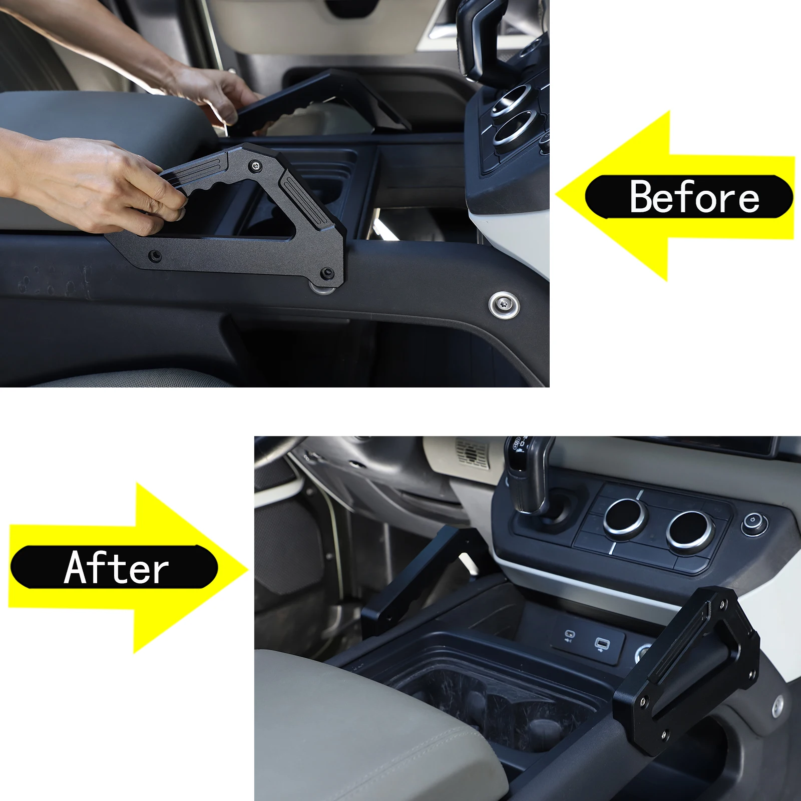 For Land Rover Defender 2020-2023 Aluminum Alloy Central Console Both Sides Handle External Armrests Car Styling Accessories