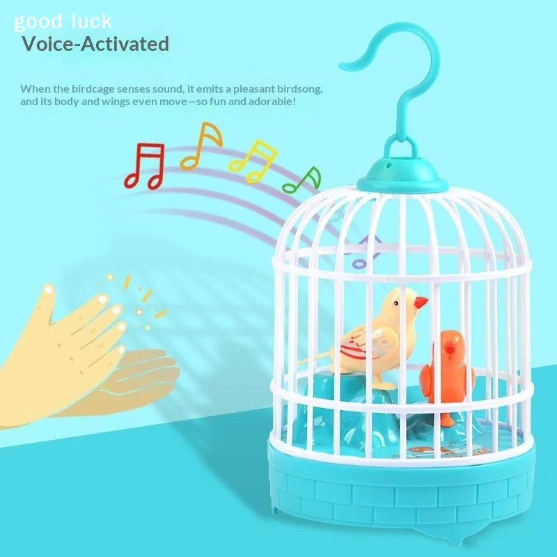 AnswerChildren's Bird Cage Toys Electric Talking Birds Move Sing Luminous Puzzle Musical Performance Accompany Plastic Toy