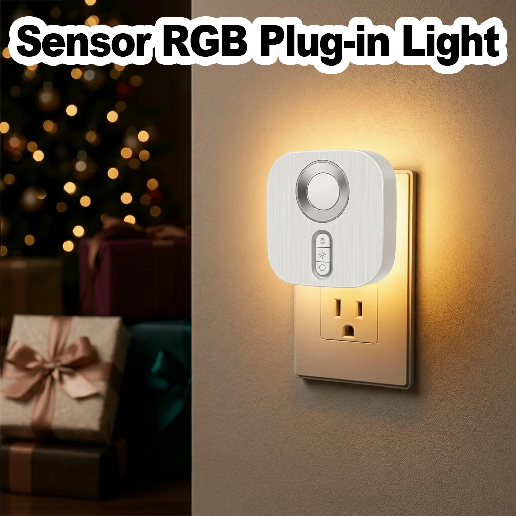

EU/US Plug Night Light LED Motion Activated Automatic Dimmable Wall Lamp Bedside Sconce Indoor Home Lighting Bedroom Living Room