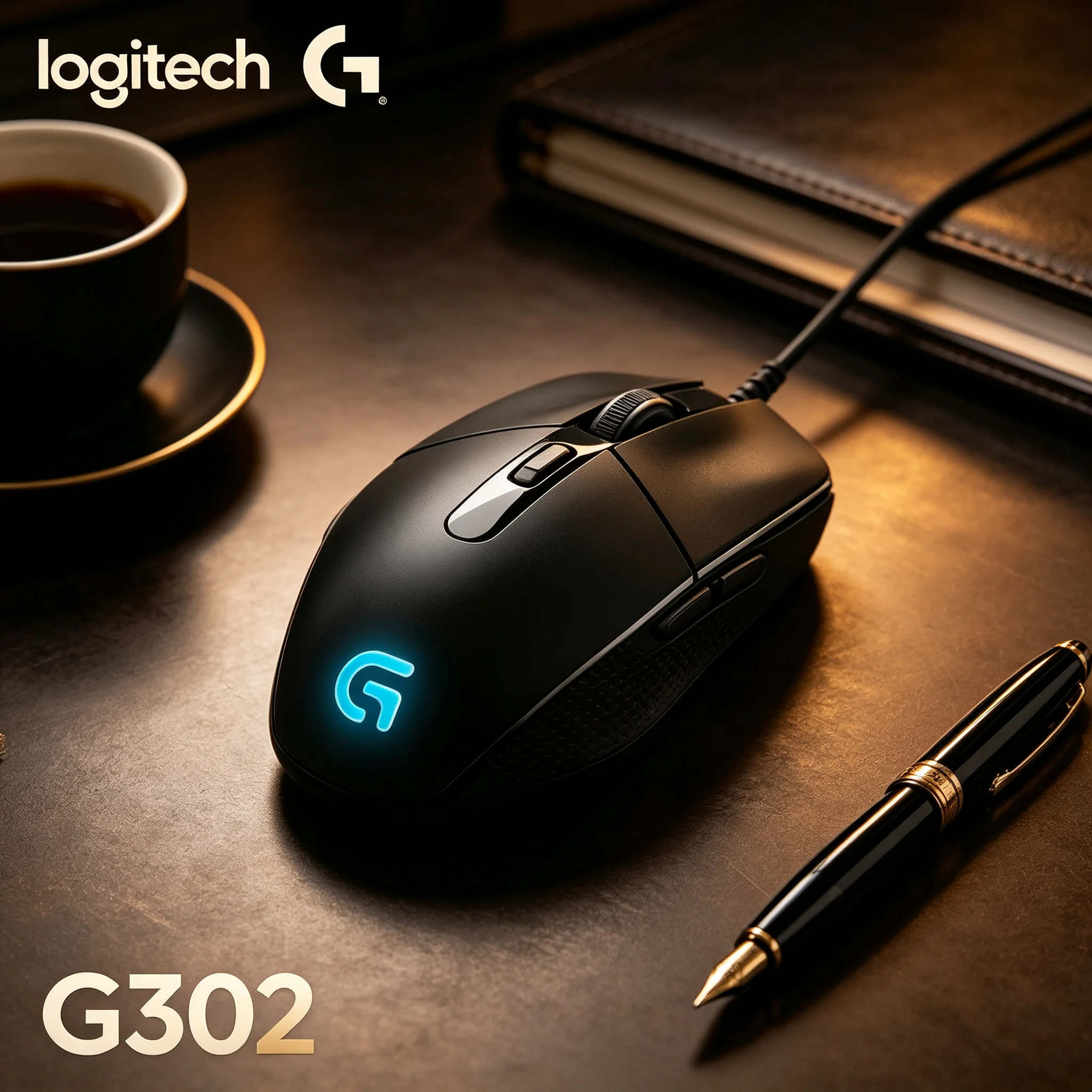 Logitech G302 Wired Gaming Mouse 4000 DPI Adjustable Optical Mouse 6 Programmable Keys for CS2 Valorant PUBG LOL Gamer