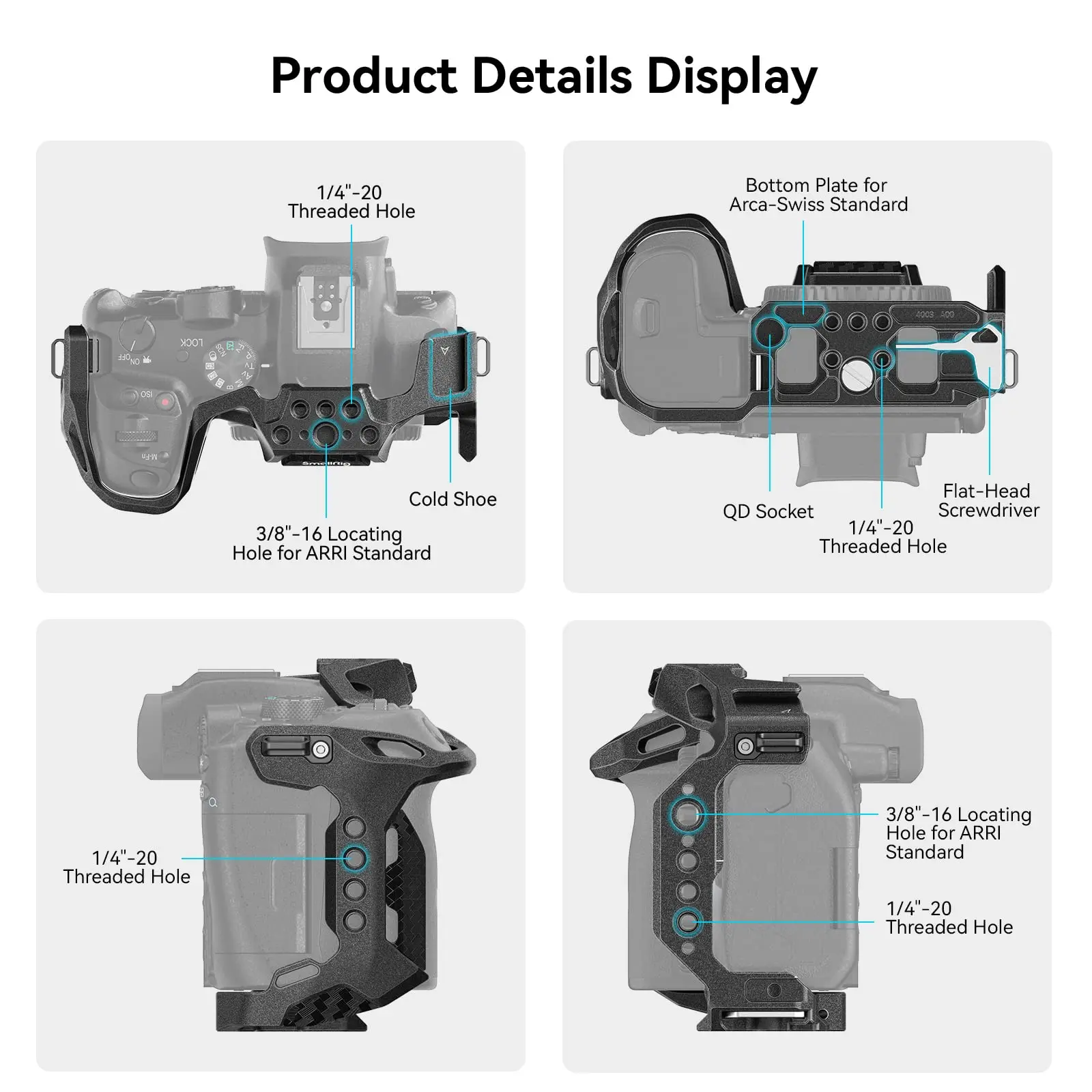 SmallRig “Black Mamba” Cage for Canon EOS R7/R10 with 1/4\