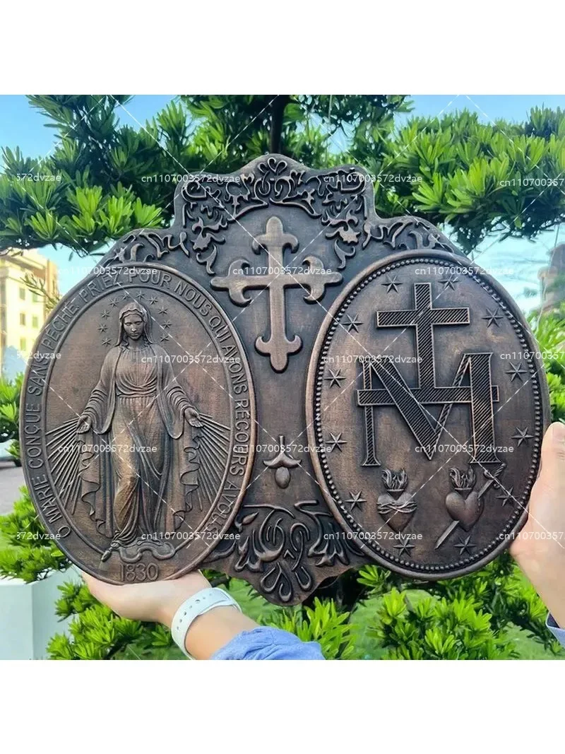 Our Lady of Fatima Wood Decor Miracles Plate Mary Apparition Holy Card Christmas Easter Wooden Pendant Religious Carving