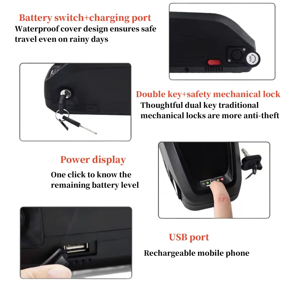 36V 40Ah 50Ah 60Ah Lithium-ion Rechargeable Battery For Hailong Electric Bicycle Battery Built in BMS Safe and durable