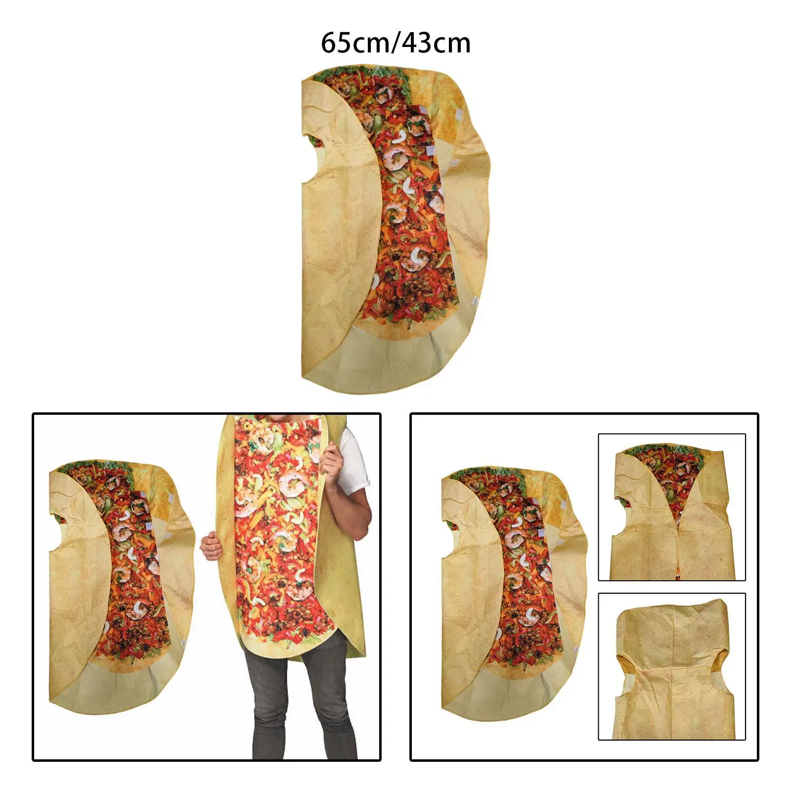 

Mexican Taco Costume Comfortable Decorative Portable Gift Outfit for Dress up