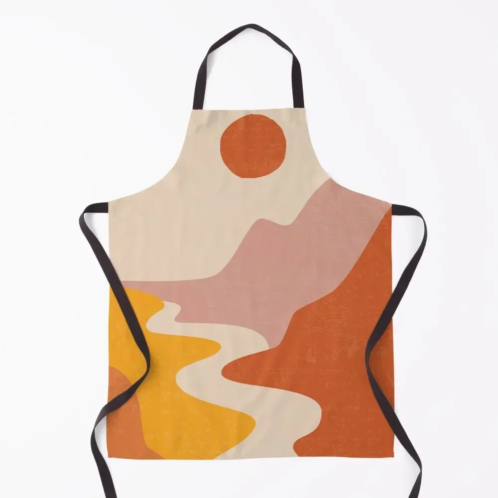 

Bohemian Style Sun, Mountain and River Apron Kitchenware Restaurant Kitchen Equipment Apron