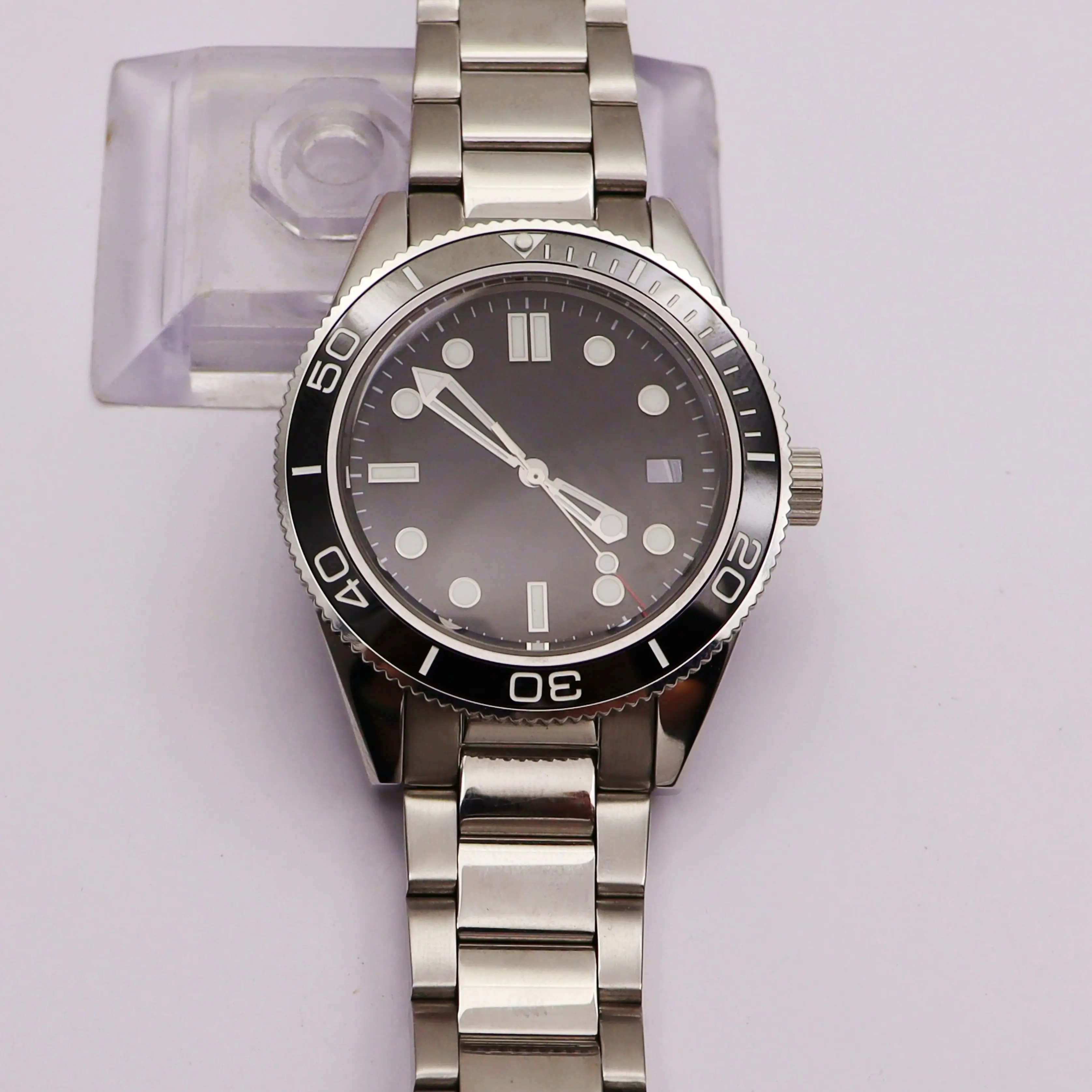 40mm Outer Diameter Watch Case Fit NH35 Automatic Mechanical Movement with 316 Stainless Steel Watch Band