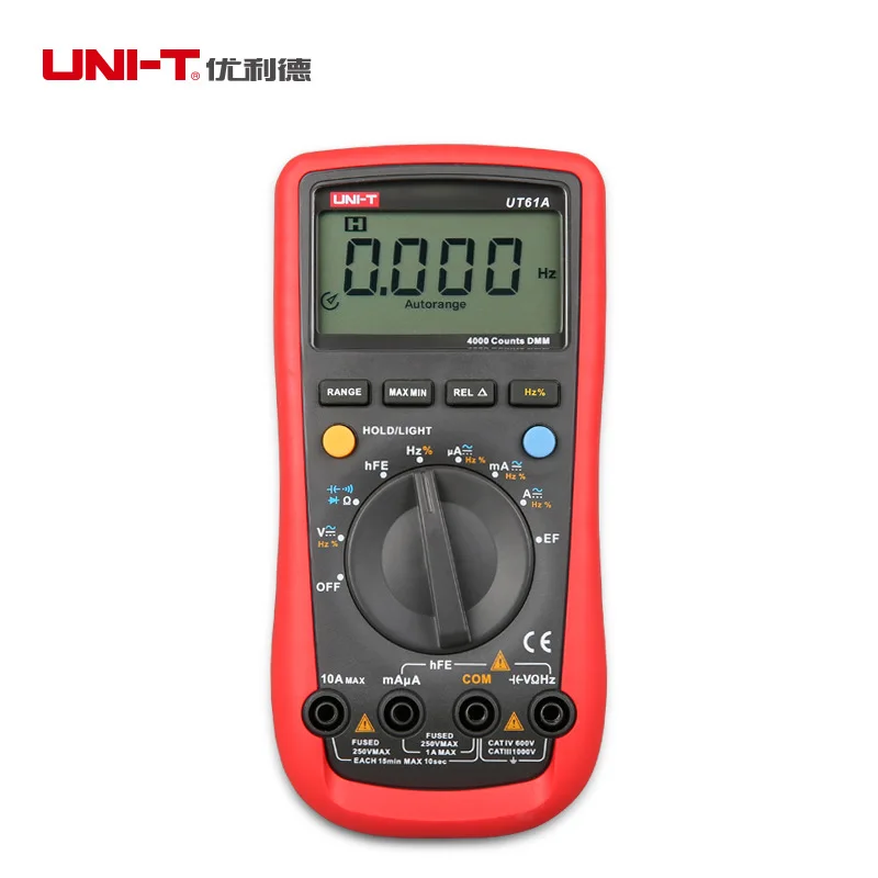 UT61A Digital Multimeter Multifunction Digital Display Handheld MeterAnti-Burning Ammeter Automatic Range