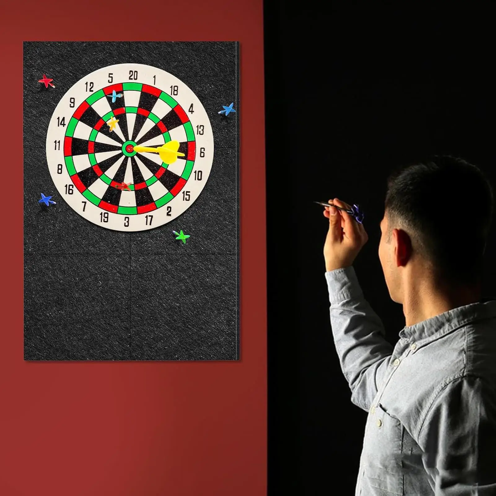 9pcs Self-Adhesive Felt Board Wall Protection Panels Spliceable Soundproofing Padding For Door Wall, Game Room, Indoor Sports
