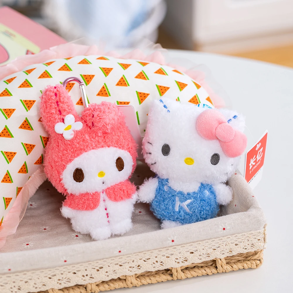 Sanrio Cinnamoroll Plush Toy Backpack Pendant Keychain Boys Girls Toy Schoolbag Decoration Birthday Present Cute Stuffed Keyring