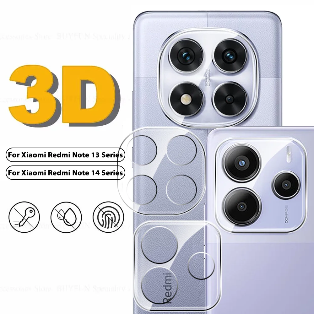 Protector de cámara 3D para Xiaomi Redmi Note 13 Pro 13Pro 13ProPlus 14 14Pro 14pro + Protector de pantalla de lente Note13Pro + vidrio templado