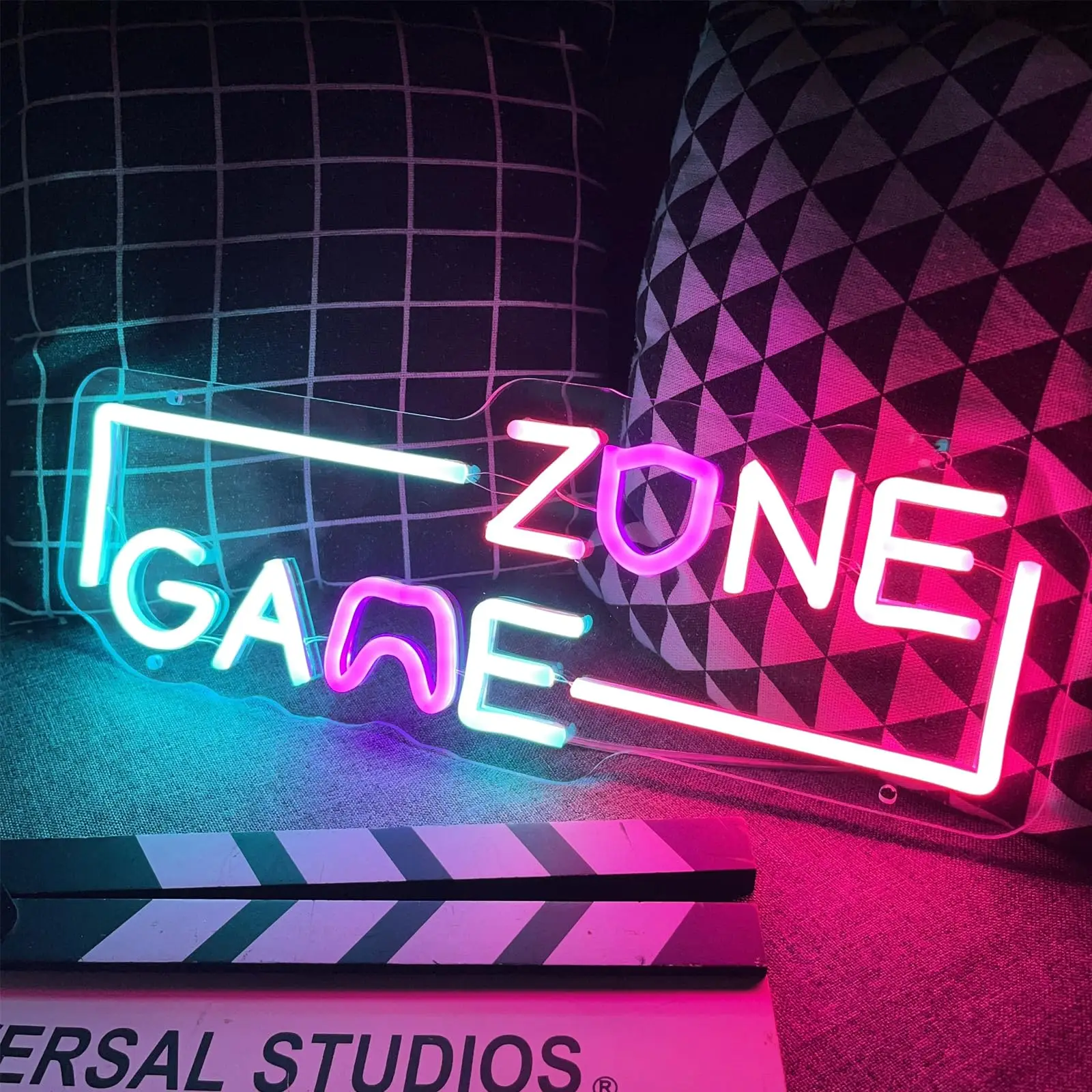 Game Zone Neon Signs for Game Room, Gaming Neon Lights Sign for Wall Decor, Dimmable LED Sign Men Cave Gamer Room Neon Sign
