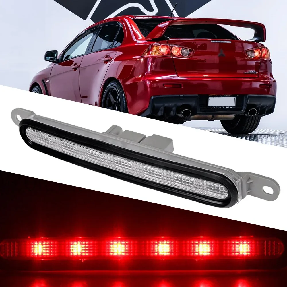 LED Third Brake Light For Mitsubishi Lancer EVO 2008-2016 Tail 3RD Brake Bumper High Mount Stop Lamp Rubber Ring Black Red