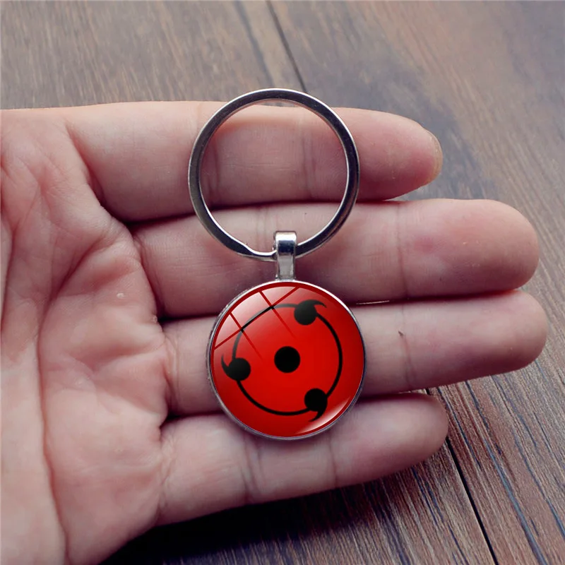 Anime Naruto Crystal Keychain Fashion Jewelry Ninja Sharingan Keyring Action Figures Sasuke Itachi For Men Fans Gift Bag Pendant