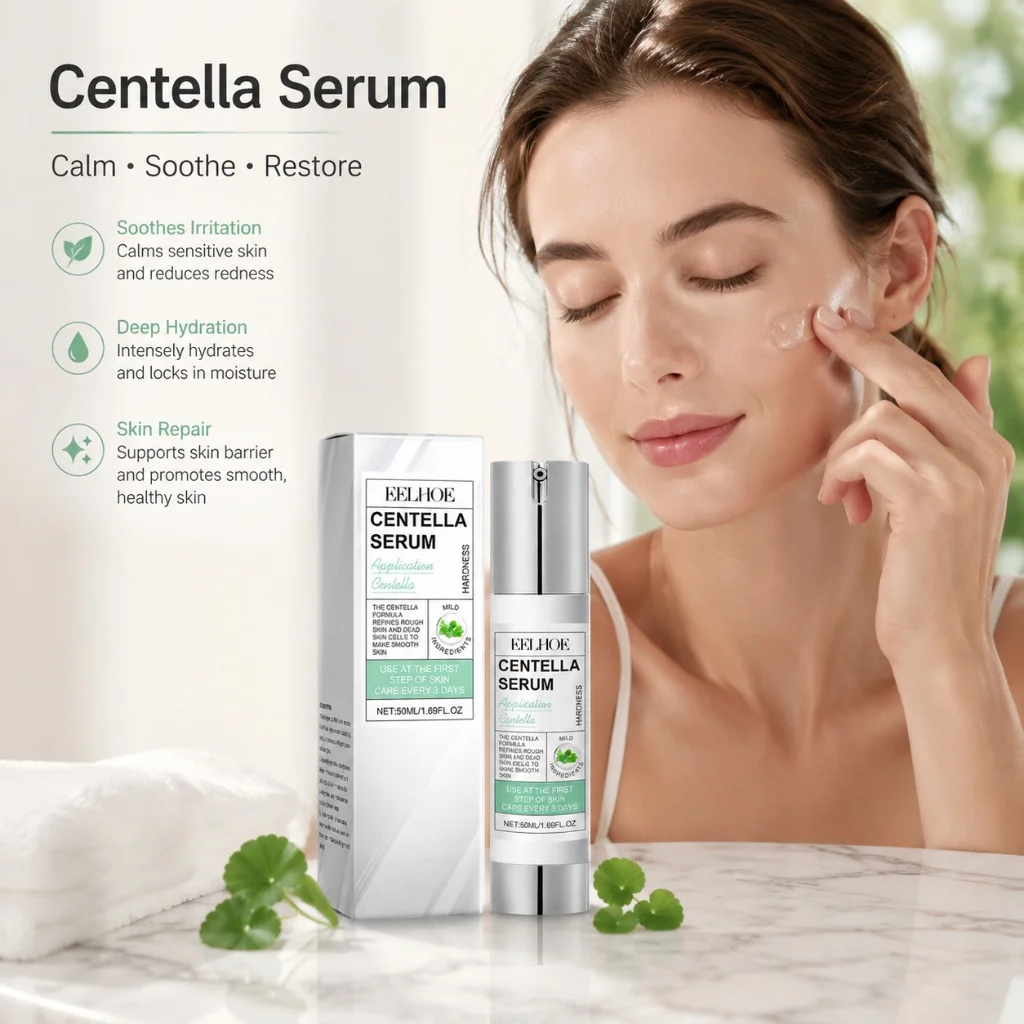 50ml Centella Facial Essence Hyaluronic Acid Hydrate Lock Moisture Soften Dry Skin Firm Restore Glow Rejuvenate Skin Serum