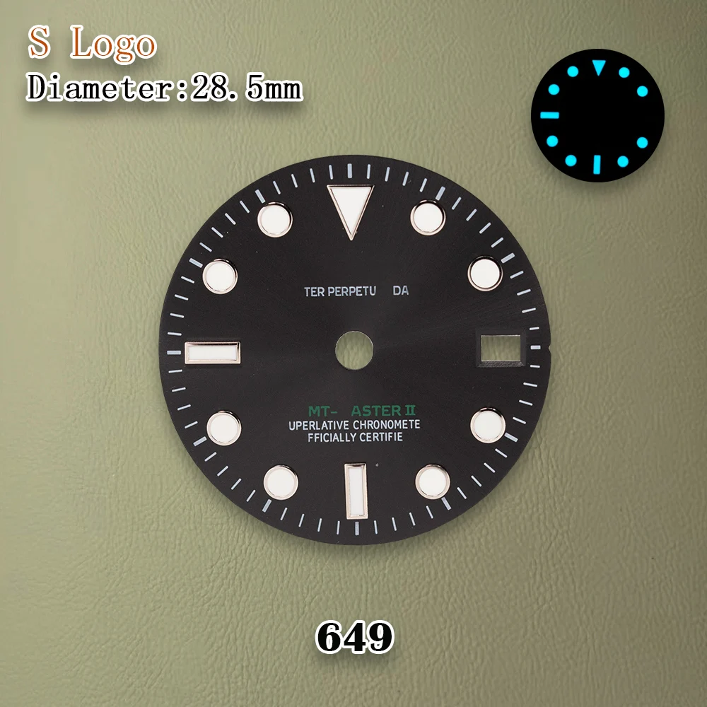 جديد 28.5 مللي متر S شعار NH34 نيزك GMT الطلب صالح NH35 حركة الجليد الأزرق مضيئة ساعة عالية الجودة تعديل اكسسوارات أدوات