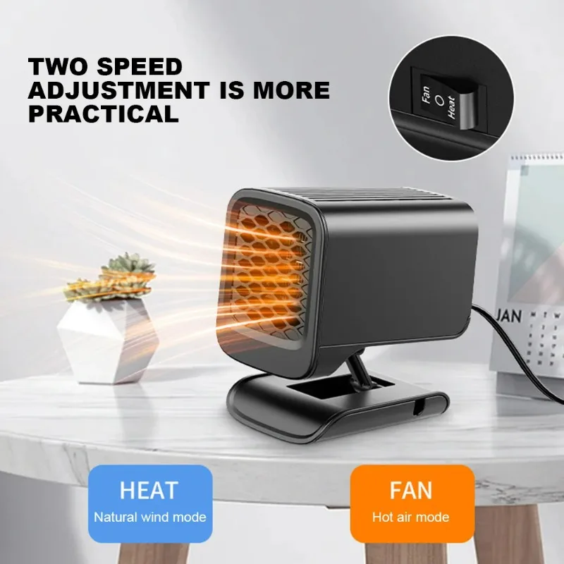 360 Rotating Windscreen Defroster Demister 12/24V Portable Car HeaterAuto Windshield Defroster Defogging Defrosting Heating Fan
