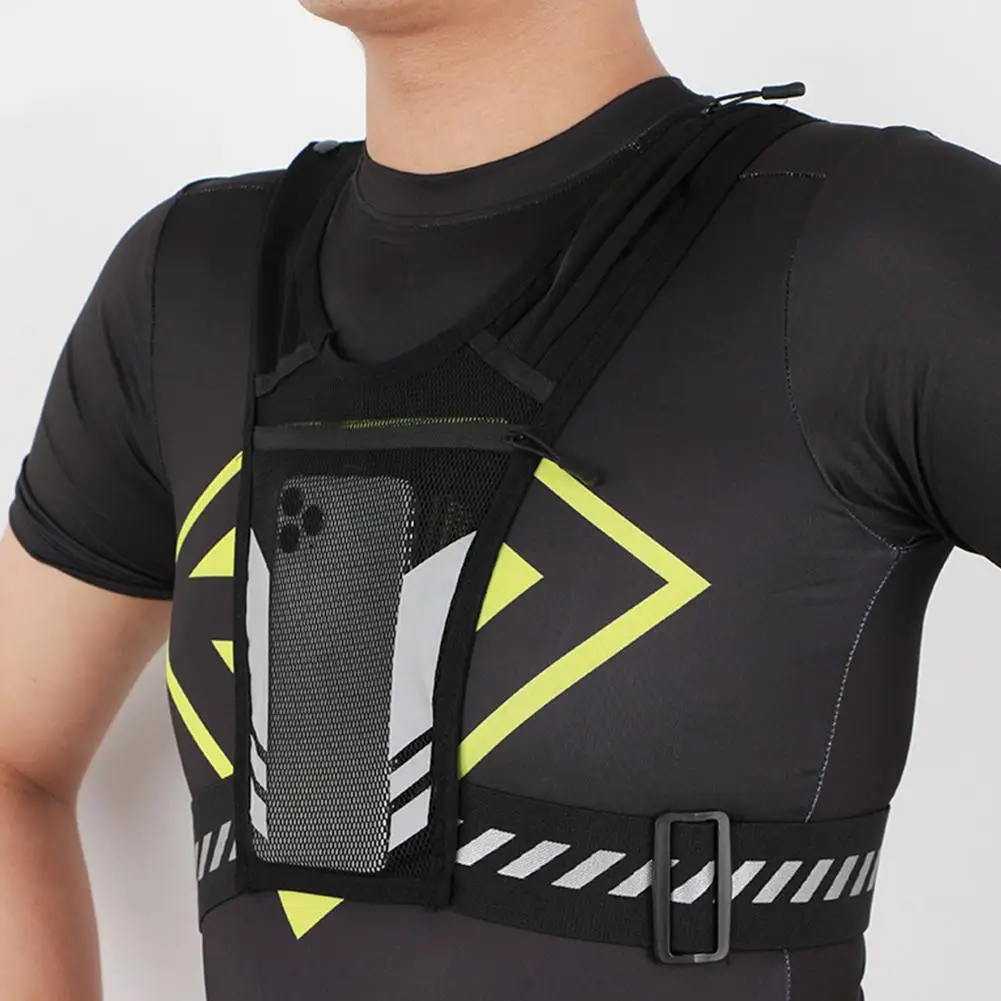 Reflective Running Backpack Universal Lightweight Sport Running Vest Mobile Phone Cards Bag For Jogging Fitness Male Female Vest