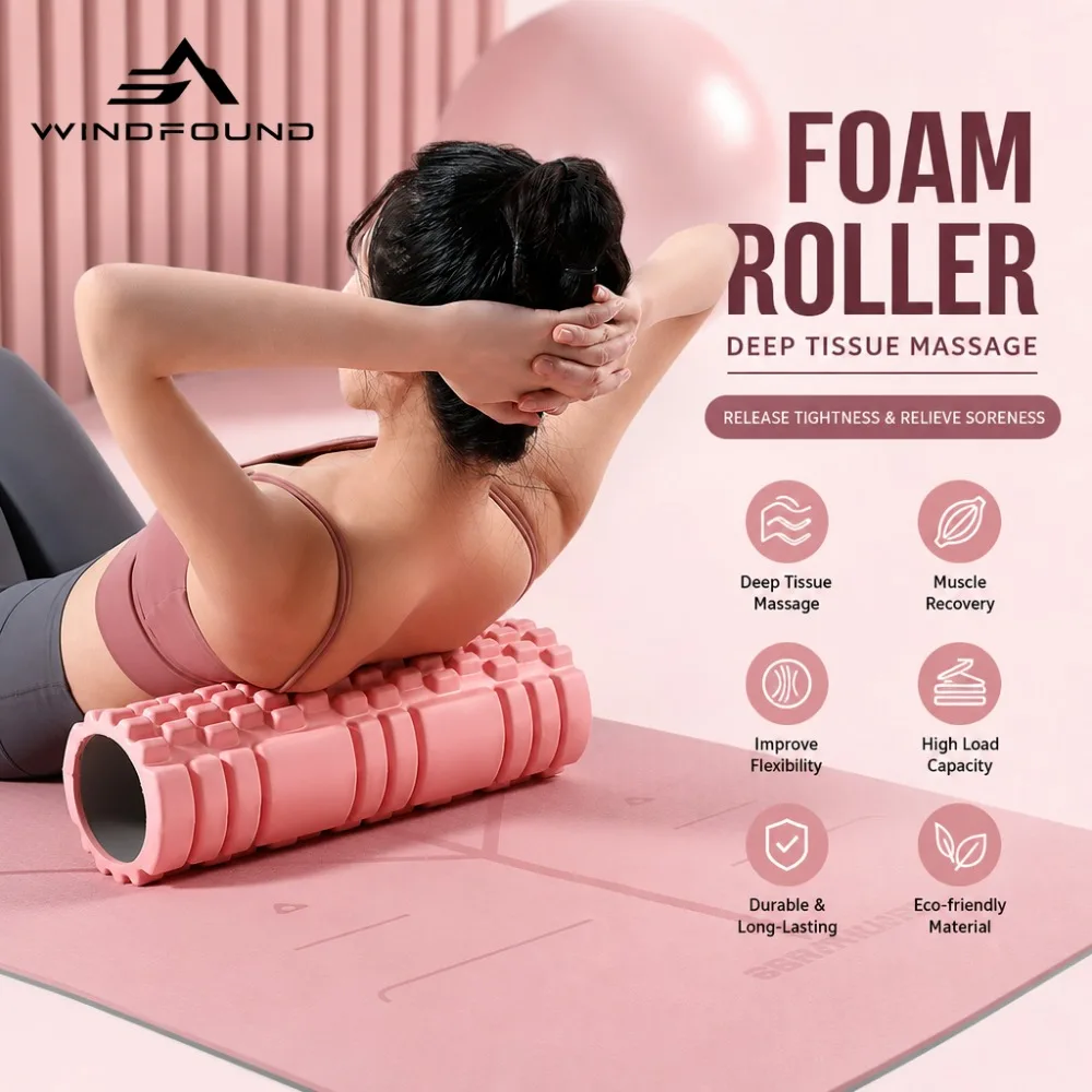 EVA Foam Roller Deep Tissue Massage Roller High Density Muscle Relax Yoga Roller for Fitness Gym Back Leg Pain Relief