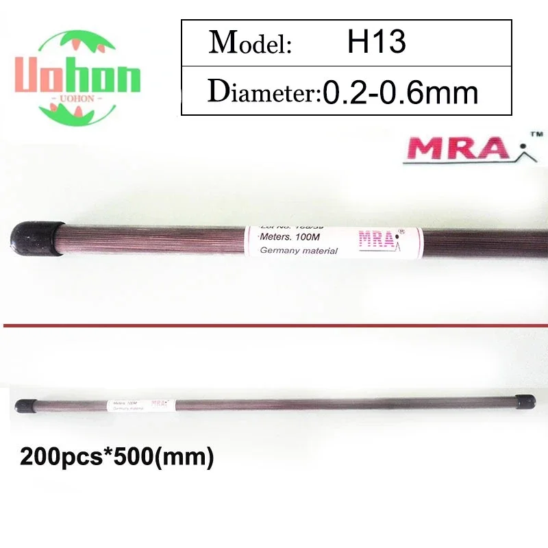 

MRA Laser welding H13 of 0.2/0.3/0.4/0.5/0.6mm Welding Wires Welders HRc 52-55 High Quality 200pcs in 1 Tube B012231