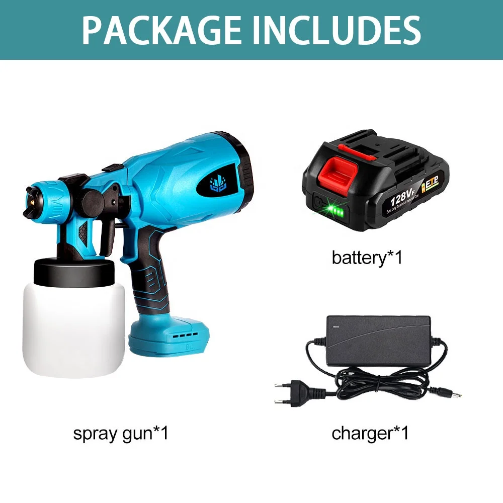 Electric Spray Gun 800ML 42000rpm Handheld Cordless High Power Electric Paint Sprayer for Makita 18V Battery Graffiti Tool