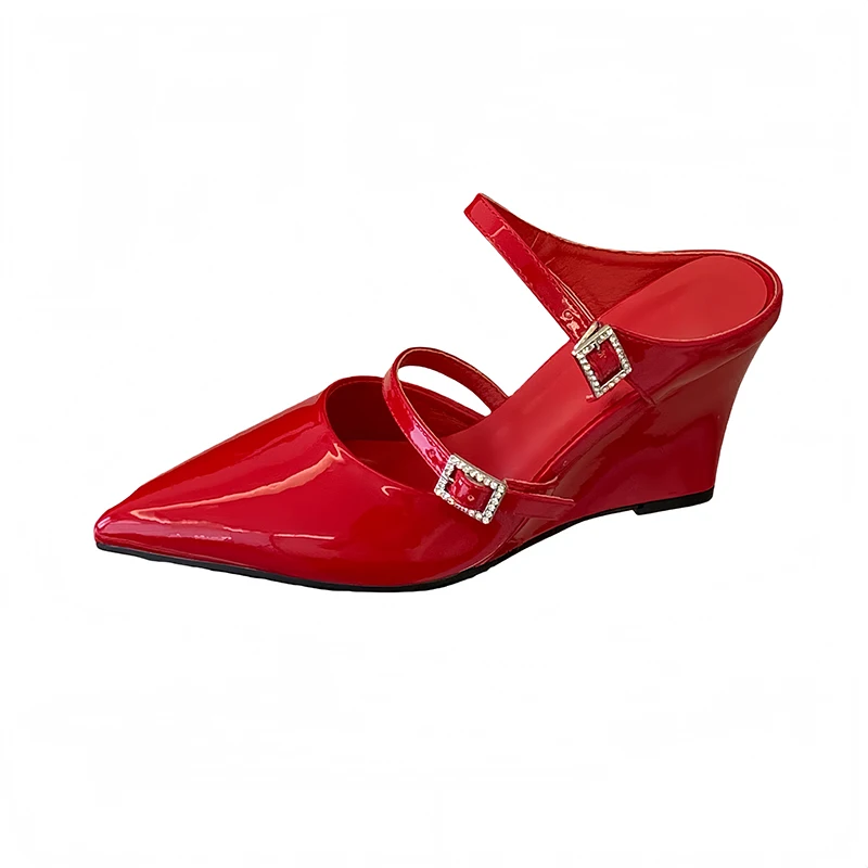 

Женские туфли-лодочки на каблуке 8 см, красные, с острым носком, серебристые, на танкетке, черные, из лакированной кожи, летние, офисные