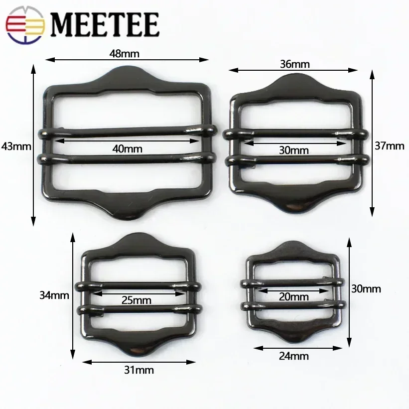 5/10/20Pcs 20/25/30/40mm Metal Buckle Backpack Double Pin Slider Hook Webbing Adjustment Buckles Coat Belt Clip Clasp Accessory