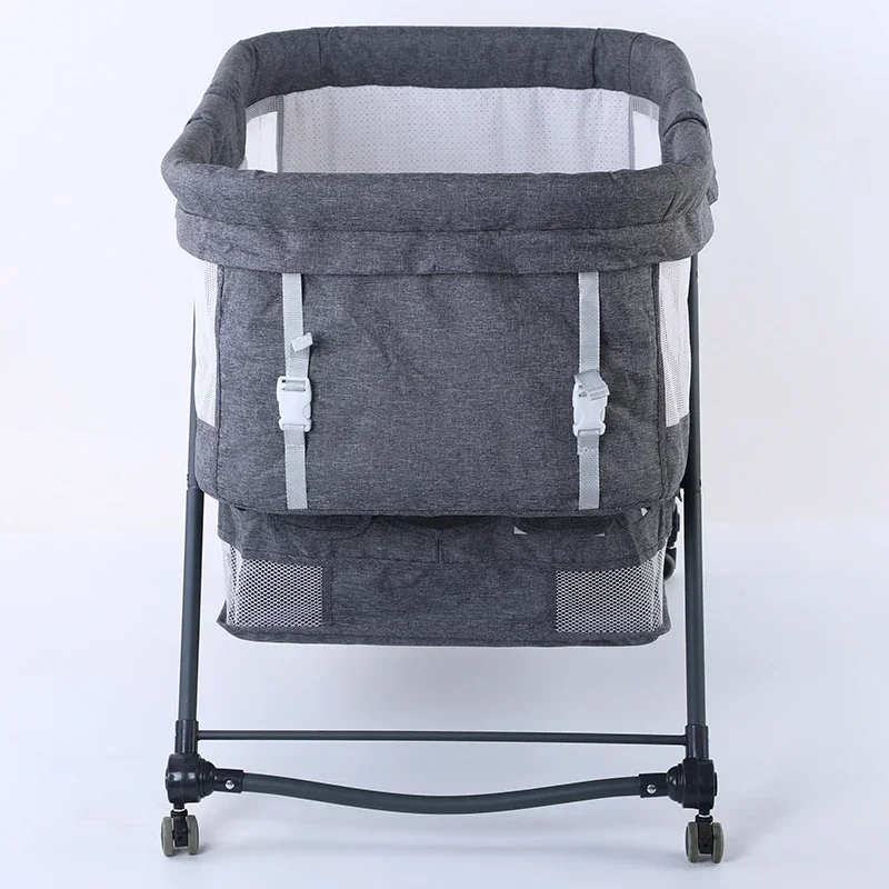 Foldable Baby Bed for New Born, Gray, Simple Crib, Stylish and Portable Accept OEM, Save Space 0 ~ 3 Year Old, 1PC