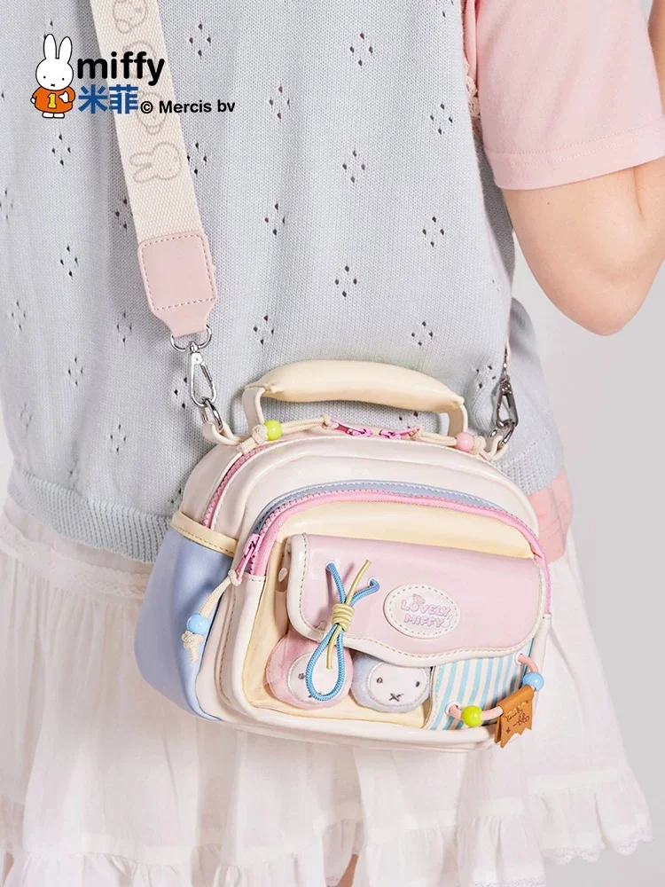 Genuine Licensed Miffy Crossbody Bag Sweet Girl Dopamine Handbag Fashion Versatile Single Shoulder Purse Women Cute Travel Gift