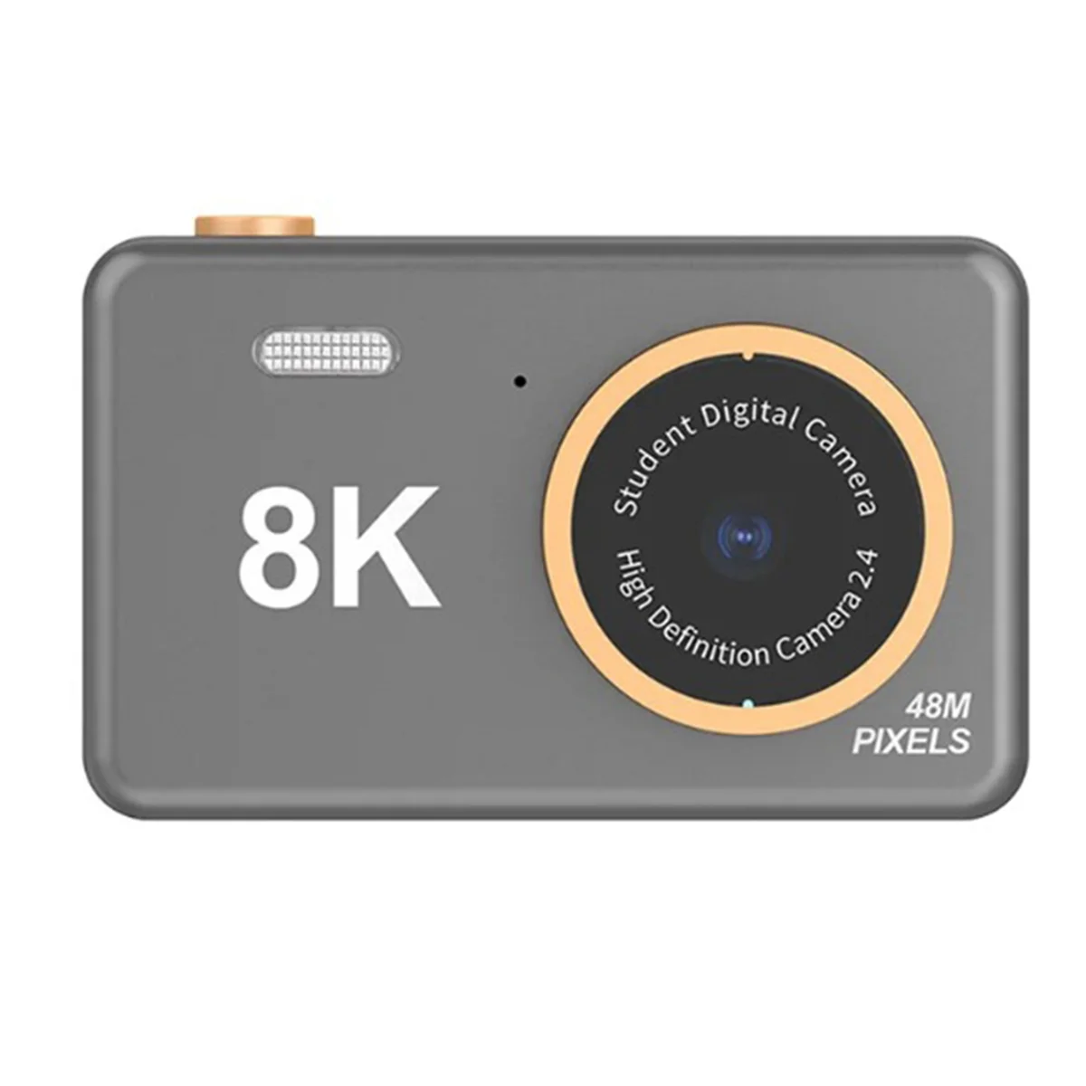 Cámara digital para estudiantes HD Digital 8K Mini cámara de vídeo portátil Cámaras delanteras y traseras Regalos de juguete para niños-Gris