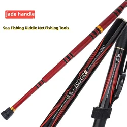 NEW 2025 Carbon Fiber Telescopic Rod Super Hard Rock Fishing Dip Net Pole 5.5m 6.5m Sea Fishing Diddle Net Fishing Tools