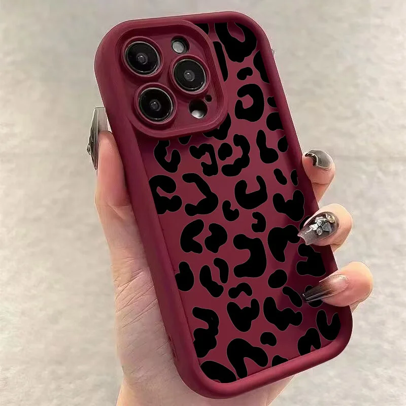 Modische schwarze Leoparden-Silikon-Handyhülle für iPhone 17 Air 14 15 16 Pro Max 11 12 13 7 8 Plus X XR XS MAX Weiche, verdickte Abdeckung – Detail 3