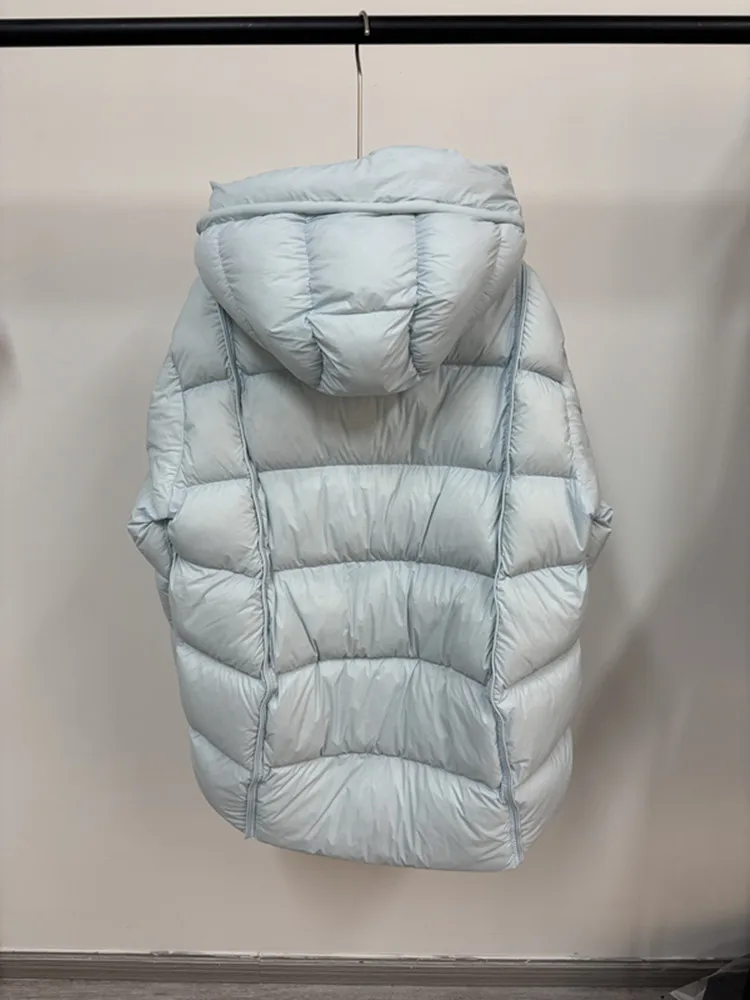 سترة نسائية شتوية جديدة لعام 2025 بغطاء للرأس للركاب في شارع العليا 90% سترة أوزة أسفل