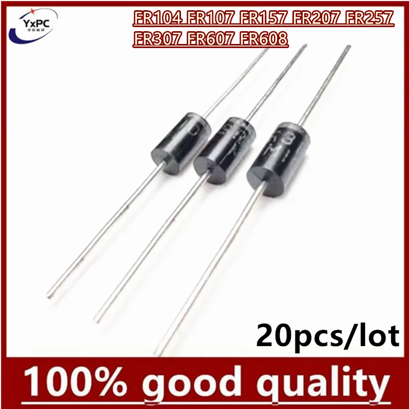 20pcs FR104 FR107 FR157 FR207 FR257 FR307 FR607 FR608 diode