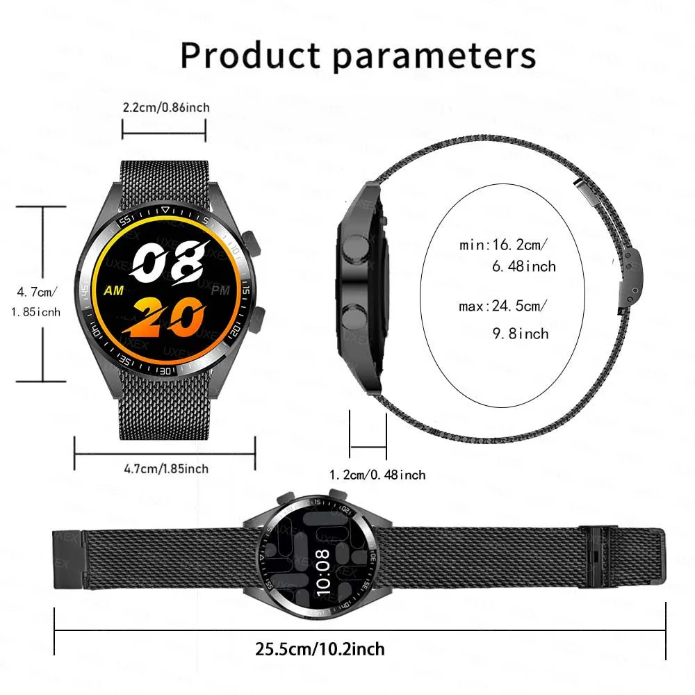 Smartwatch Biznesowy Męski Połączenia Bluetooth Ekran 1.52 Cala HD Monitorowanie Zdrowia Śledzenie Ruchu Prezent Świąteczny Zegarki Damskie