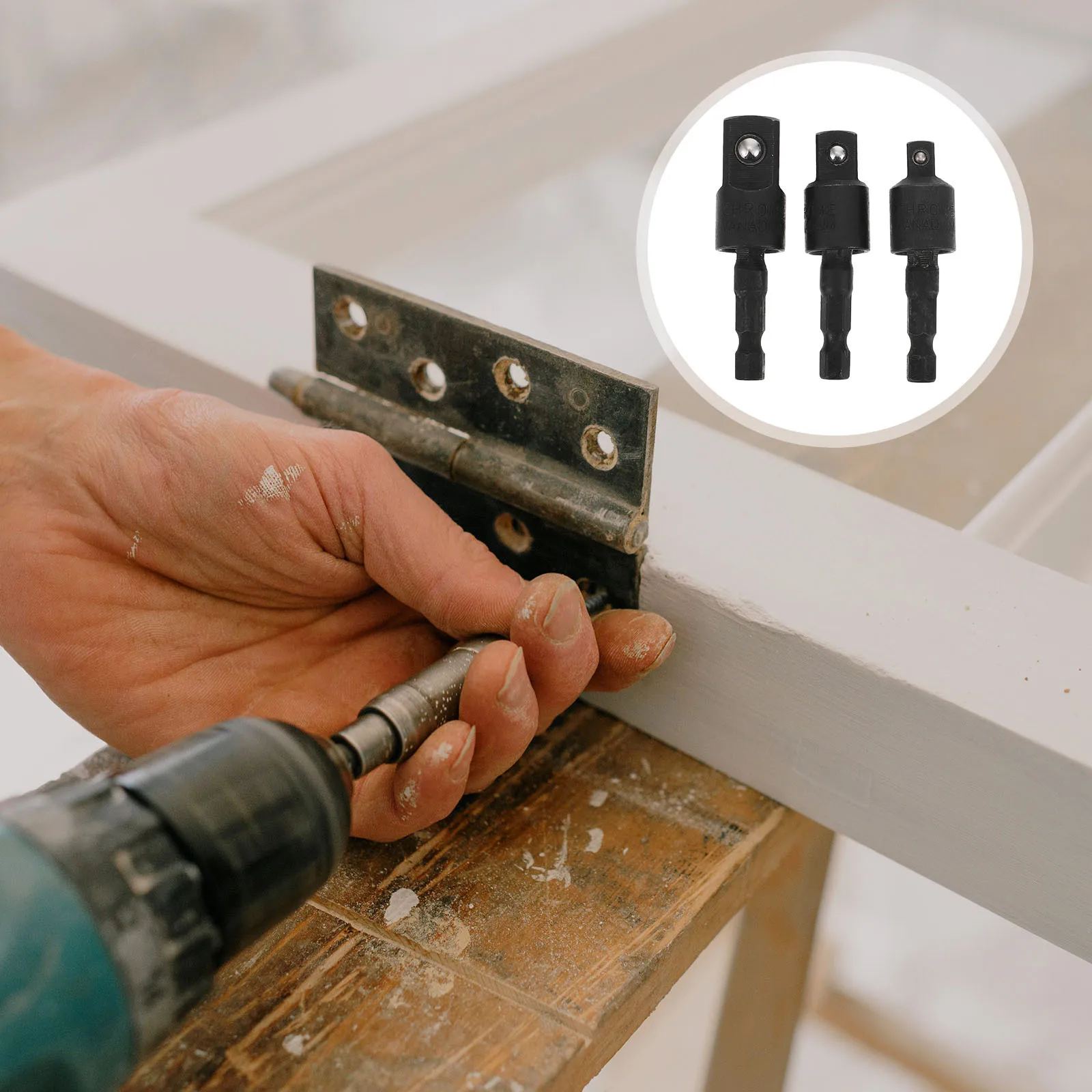 2 szt. Adapterów do wiertarki z obrotową końcówką 360 stopni, zestaw nasadek typu wobble, stal chromowo-wanadowa, antykorozyjne, do majsterkowania