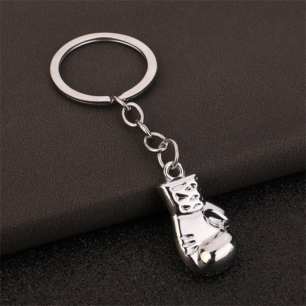 Creative 3D Gym Boxing Pendant Keychains Metal Boxing Gloves Charms Keyrings Fashion Bag Ornament Car Trinket Accessories Gift