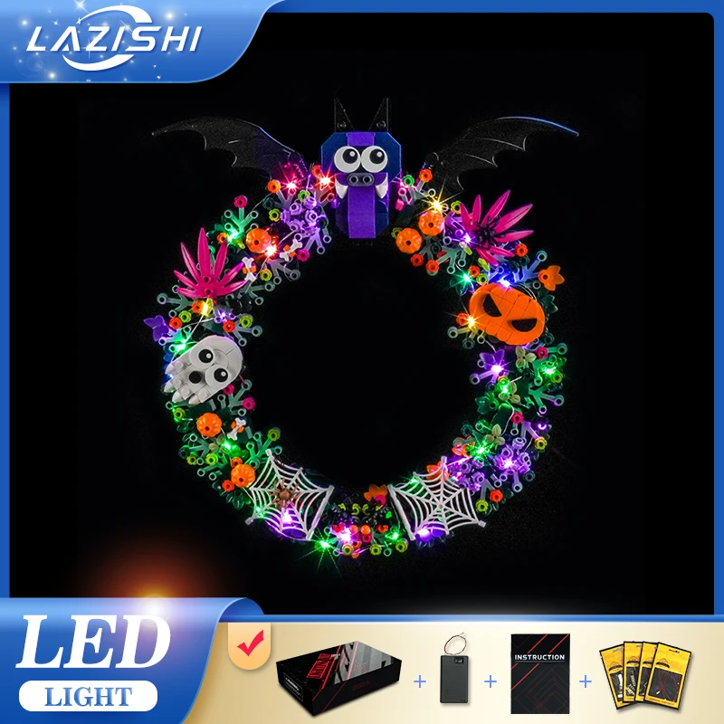 

Светодиодное освещение Lazishi Building Block 40825 подходит для подарков венок на Хэллоуин (за исключением строительных блоков)